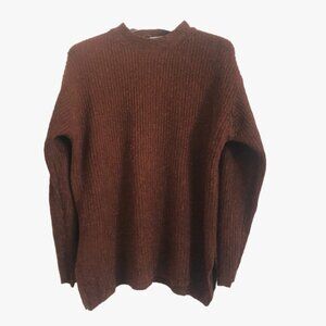 Vintage Sarah Morgan Knit Long-sleeve Chocolate Brown Silk blend Sweater Medium